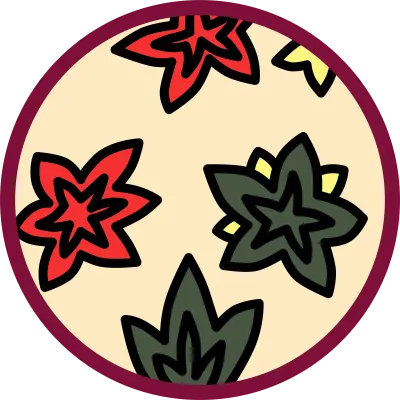 紅葉にカスの円形花札