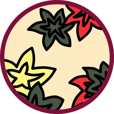 紅葉にカスの円形花札