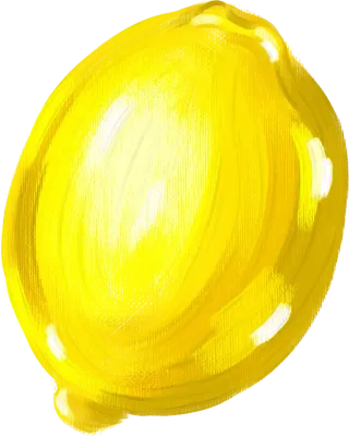 Oil Impasto Whole Lemon Illustration