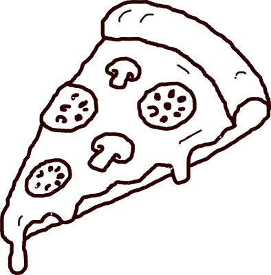 Doodle Pizza Slice Cheese Fast Food Sticker Element 낙서 피자 조각 치즈 패스트푸드 간식 스티커 요소