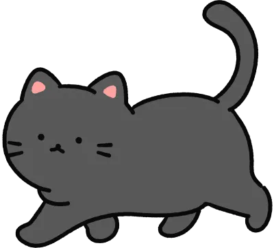 귀여운 검은 고양이 캐릭터 일러스트 Cute Black Cat Character Illustration