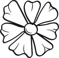 Flower Line Top View Doodle Drawing