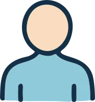 Simple Flat Colored Human Silhouette Icon Representing Person Identity