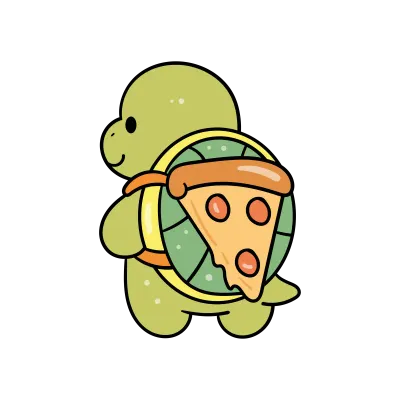 Cute turtle carry pizza backpack back to school kawaii animal