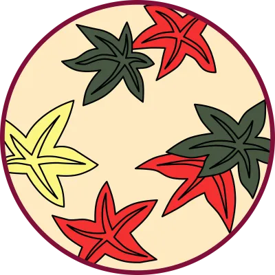 紅葉にカスの円形花札