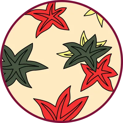 紅葉にカスの円形花札