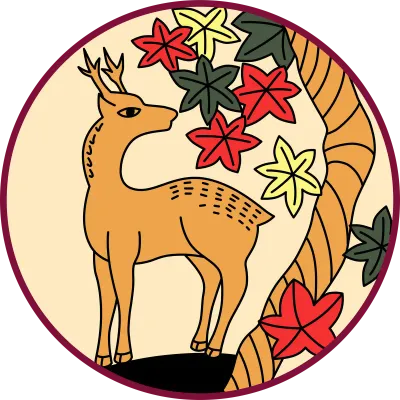 紅葉に鹿の円形花札