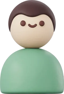 Minimalist male character 3d matte clay avatar.