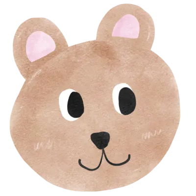 Kawaii animal sticker element for kids.