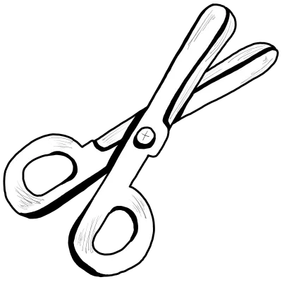 Craft and DIY Tool Illustration Hand-Drawn Scissors Line Art