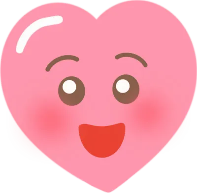 Pink Heart Emoji Mascot with Happy Smiling Face Expression Sticker