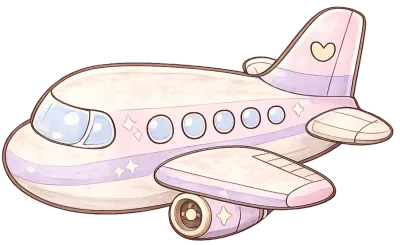 Cute pastel kawaii travel stickers, hand-drawn cozy aesthetic PNG collection