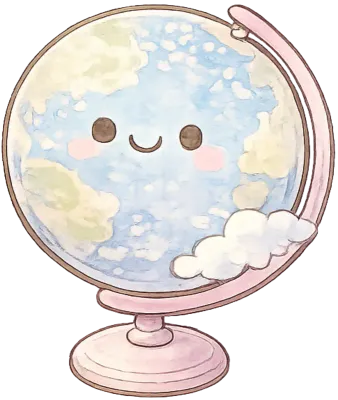 Cute pastel kawaii travel stickers, hand-drawn cozy aesthetic PNG collection