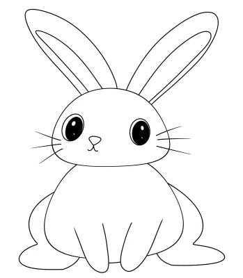 drawing outline of rabbit