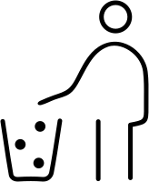 Throw Waste in Bin, Litter Disposal Symbol