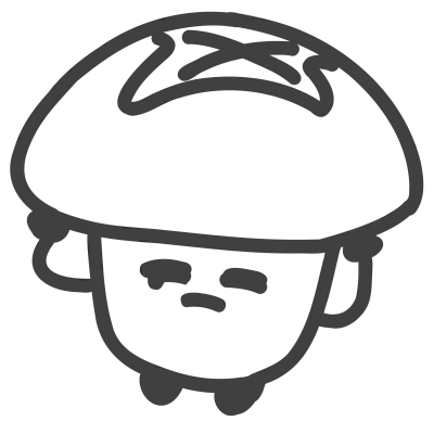 Sad Mushroom Character Line Art Chibi Illustration