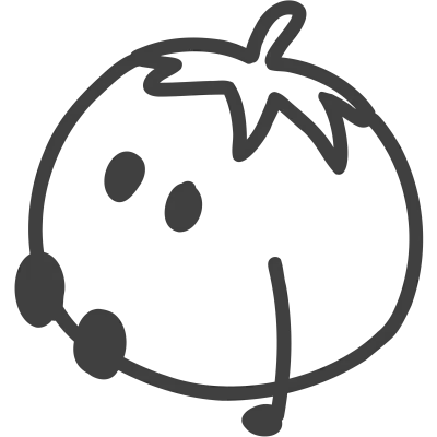 Cute Curious Tomato Line Art Character