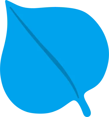 파란 잎사귀 손그림 일러스트