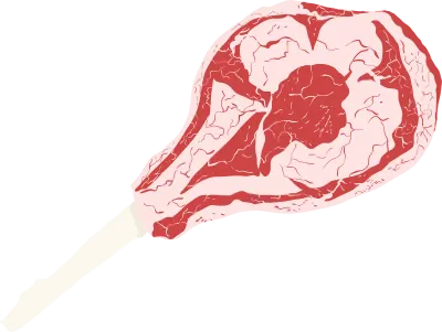 Raw marbled bone in steak with visible fat marbling detail