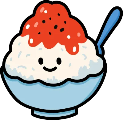 귀여운 딸기 빙수 캐릭터