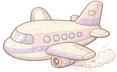 Cute pastel kawaii travel stickers, hand-drawn cozy aesthetic PNG collection