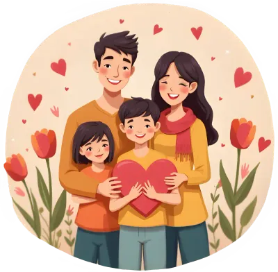 5월 가정의달 행복한 가족 아빠 엄마 아들 딸 할아버지 할머니 나들이 산책 일러스트 배경화면 ppt 템플릿
