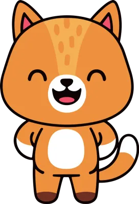 Adorable cartoon fox character