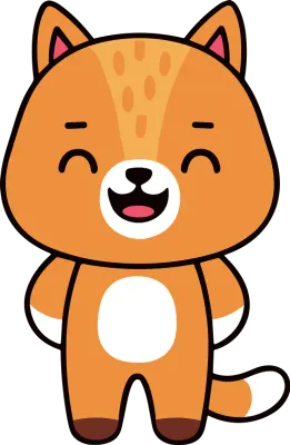 Adorable cartoon fox character