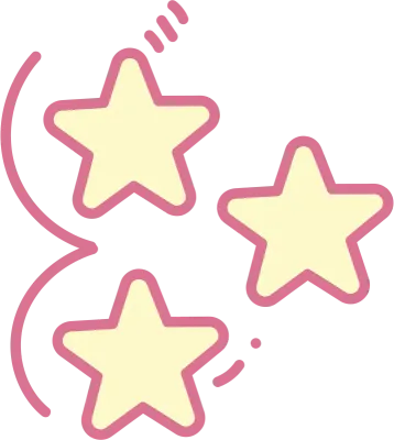 Cute triple yellow stars doodle sticker element