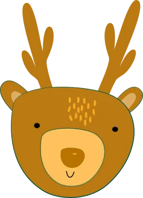 illustration of  rudolph the reindeer cartoon. Cute deer head