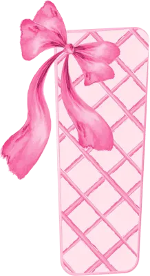핑크 리본 장식의 수채화 볼드 알파벳 I 일러스트 - Pink Watercolor Bold Alphabet Letter I with Pink Bow Illustration