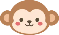 Cute Cartoon Monkey Face Icon for Kids