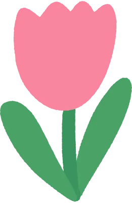 분홍 튤립 꽃 일러스트