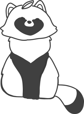 Cute Tanuki Raccoon Line Art