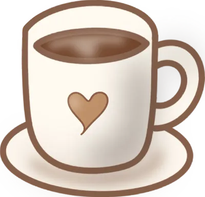 Hot Coffee Mug with Heart Pattern on Saucer Cozy Beverage Asset