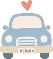 Cute Car Illustration for Father's Day