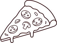 Pizza Slice Line Art Fast Food Illustration 피자 조각 라인아트 패스트푸드 일러스트