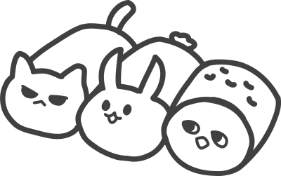 Cute Animal Sushi Roll Line Art Illustration