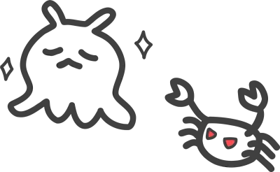 Cute Octopus and Crab Line Art Illustration