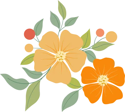Botanical Flower Frame and Corner Collection