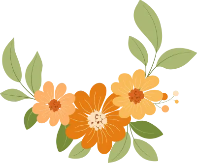 Botanical Flower Frame and Corner Collection