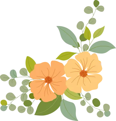 Botanical Flower Frame and Corner Collection