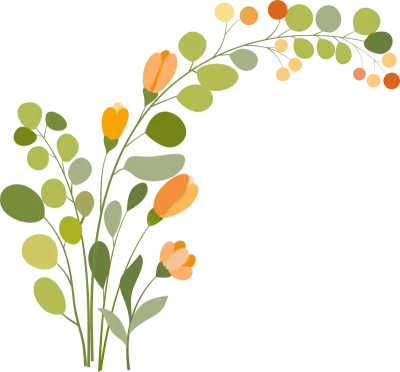 Botanical Flower Frame and Corner Collection
