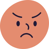 Furious Cartoon Emoji Face Doodle Illustration
