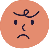 Angry Cute Doodle Emoji Face Illustration