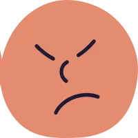 Angry Frowning Emoji Face Illustration