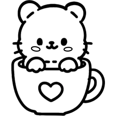 50 Cute Kawaii Cafe Elements Cute Animal Characters Coffee Tea Dessert Themed