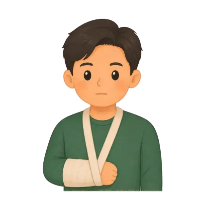 부상당한 소년