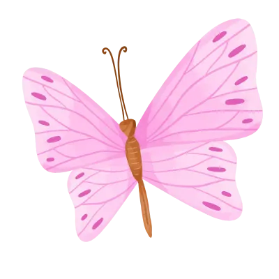 purple watercolor butterfly with wings open facing upward.