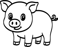 돼지 라인드로잉